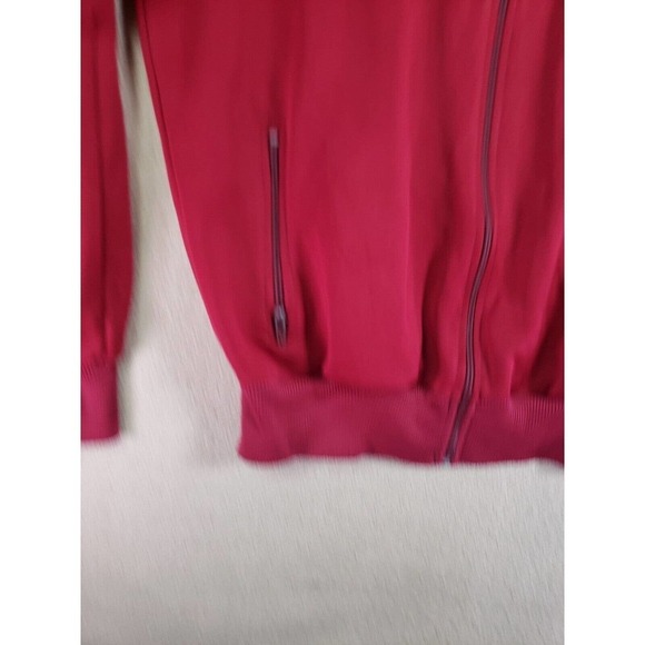 Vintage The Sports Scene Jacket Mens Medium Red Ribbed Full Zip Pockets Outdoor - Picture 2 of 11